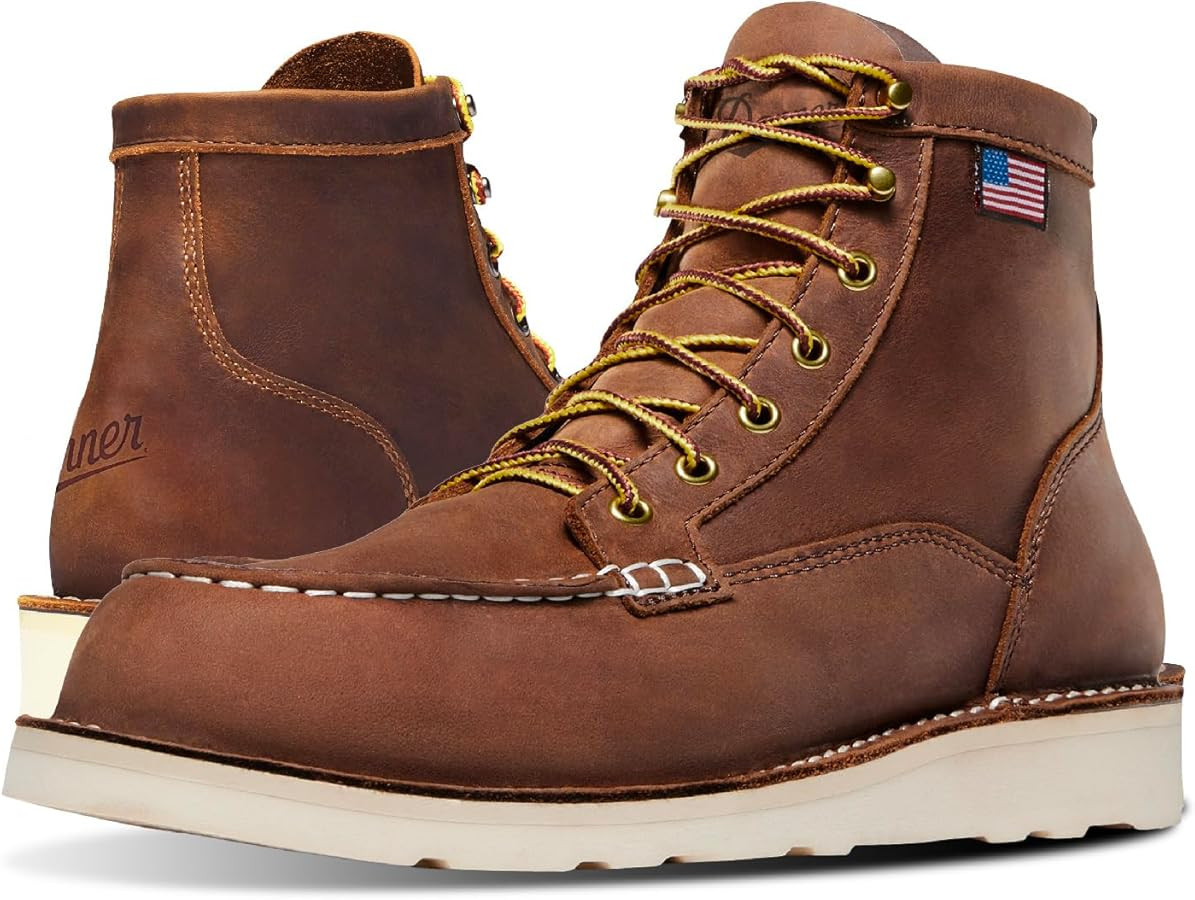 Danner 6” Bull Run Moc Toe Work Boots for Men - Oiled Full-Grain Leather Upper with Non Slip We... | Amazon (US)