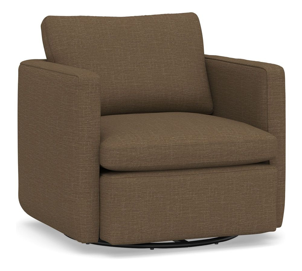 Menlo Upholstered Swivel Armchair | Pottery Barn (US)