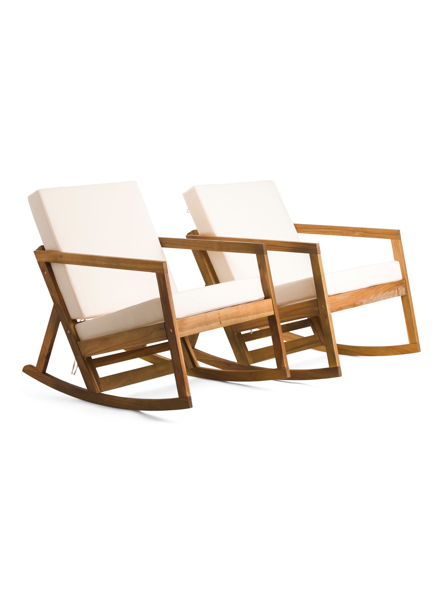 Set Of 2 Outdoor Acacia Wood Rocking Chairs | The Global Decor Shop | Marshalls | Marshalls