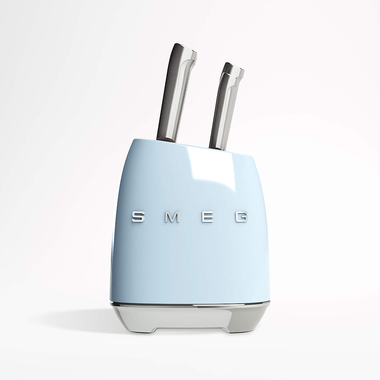 SMEG Pastel Blue 7-Piece Knife Block Set + Reviews | Crate & Barrel | Crate & Barrel