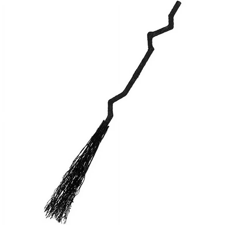 Suit Yourself Black Twig Crooked Witch Broom, Lightweight Plastic and Wood Prop,  40" Long with Z... | Walmart (US)