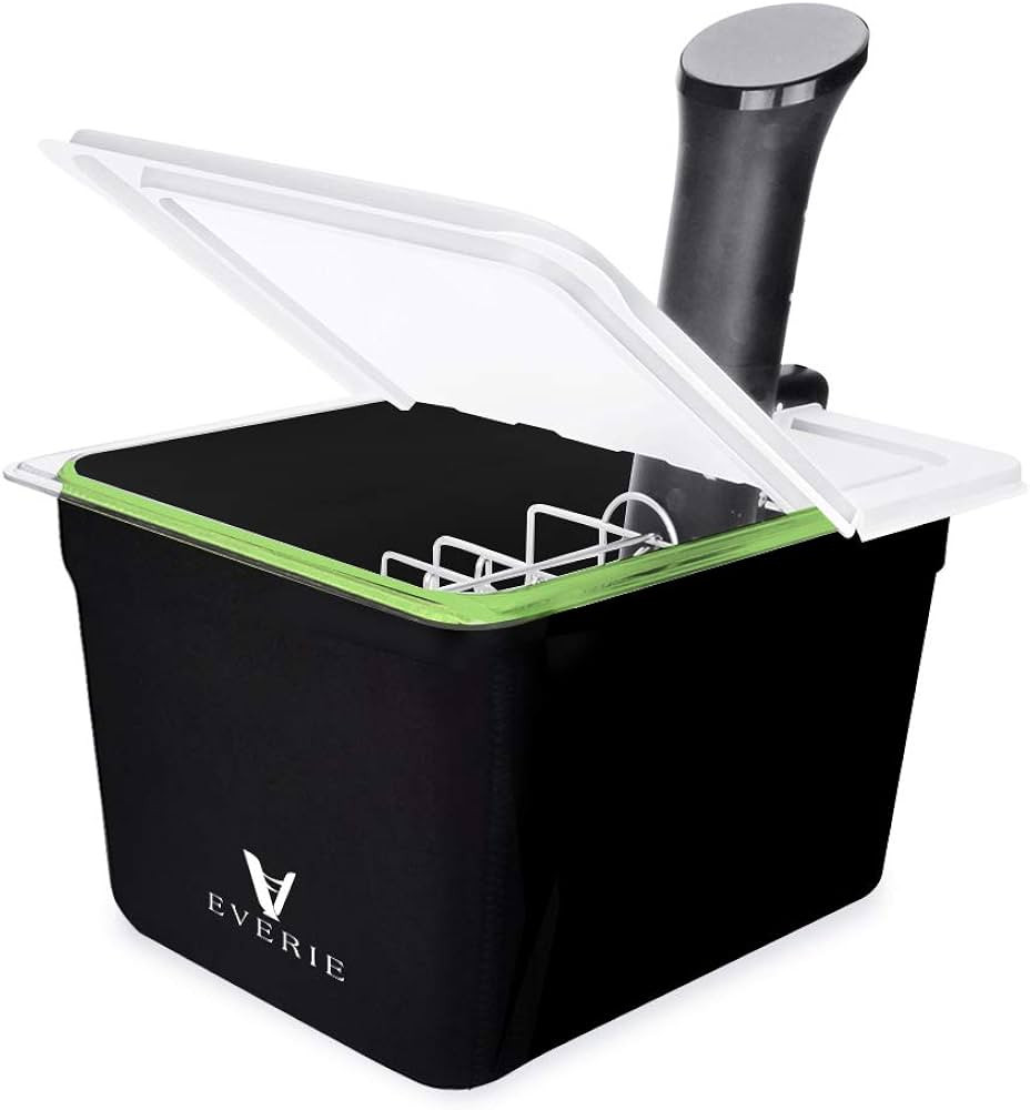 EVERIE Sous Vide Container 12 Quarts with Collapsible Hinge Lid and Sous Vide Rack and Insulation... | Amazon (US)