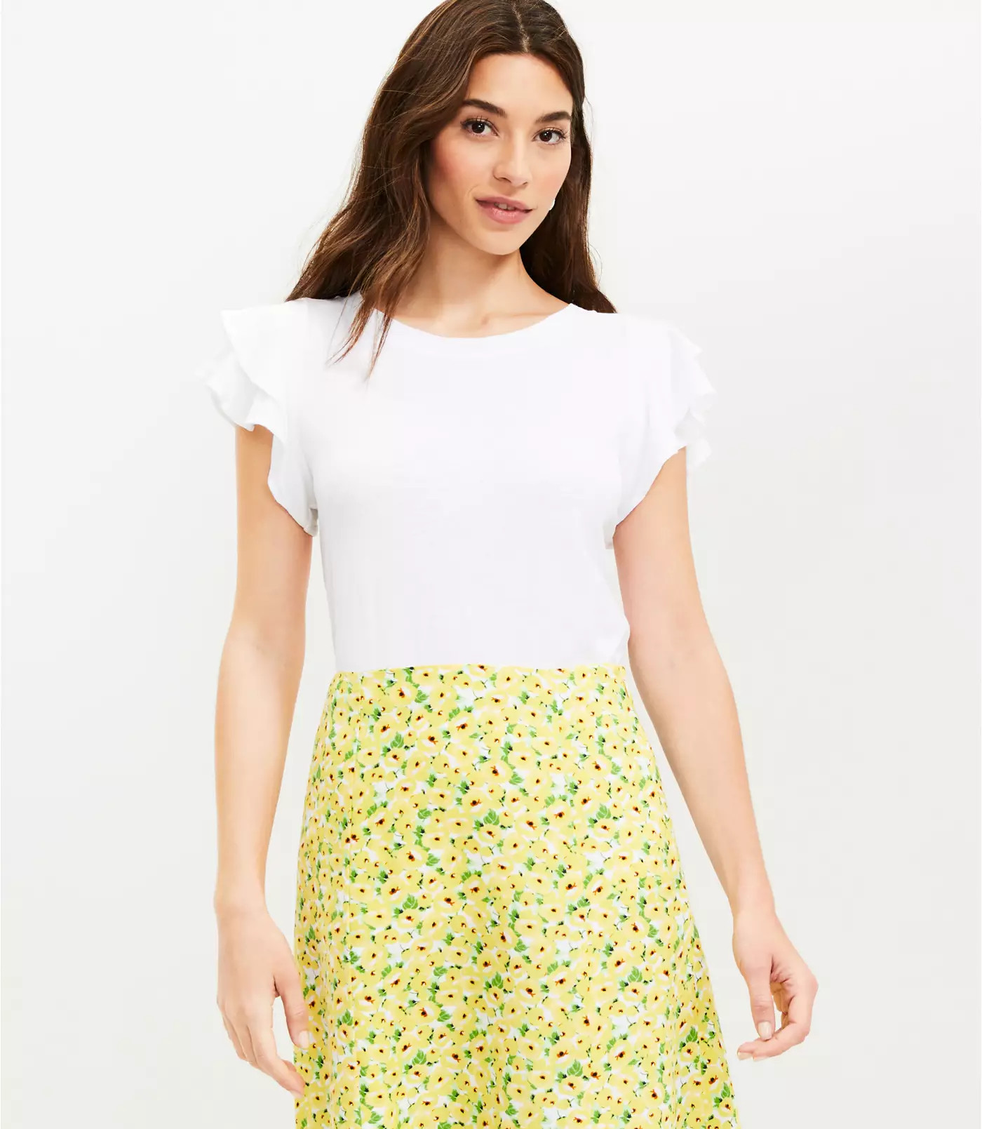 Tiered Ruffle Sleeve Tee | LOFT | LOFT