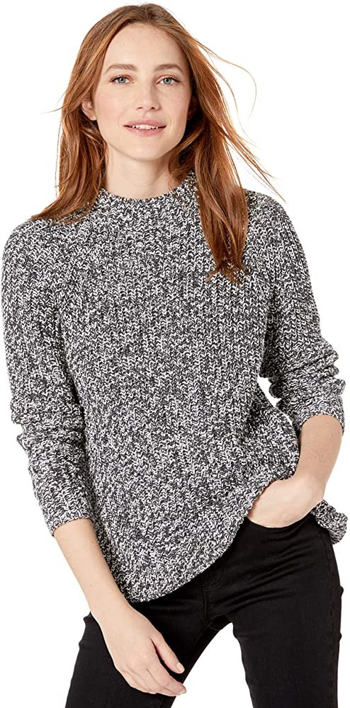 Amazon Brand - Goodthreads Women's Relaxed Fit Cotton Shaker Stitch Mock Neck Sweater | Amazon (US)