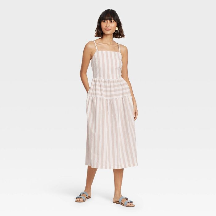 Women's Striped Tiered Tank Dress - Universal Thread™ | Target