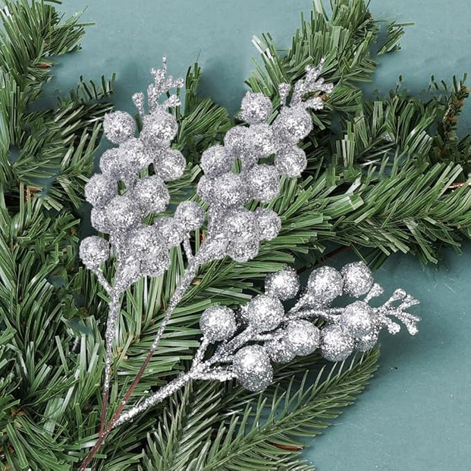 3 peças com glitter caules de bagas em pó de espuma artificial falsa galhos de frutas silvestre... | Amazon (BR)