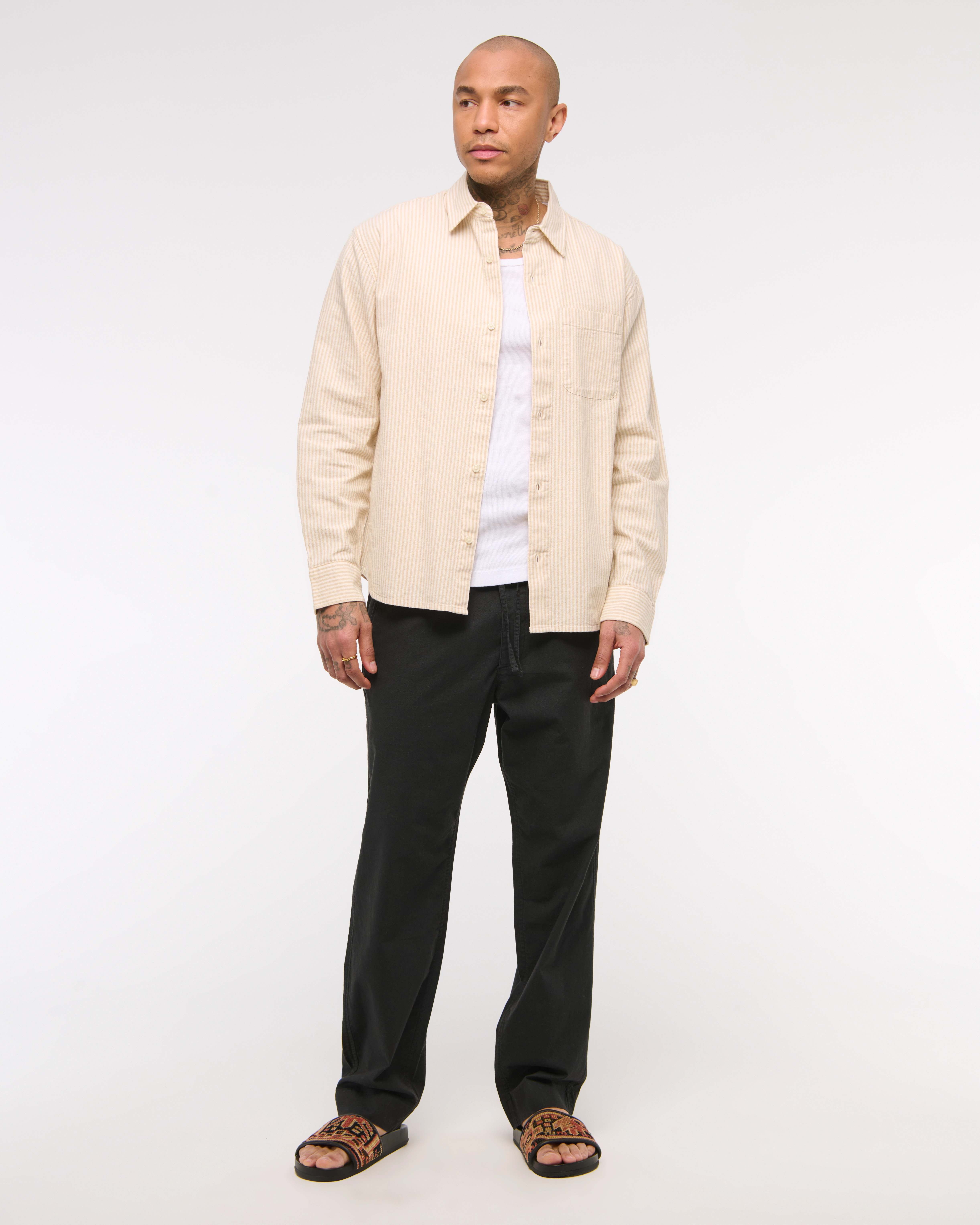 Loose Linen-Blend Pull-On Pant | Abercrombie & Fitch (US)