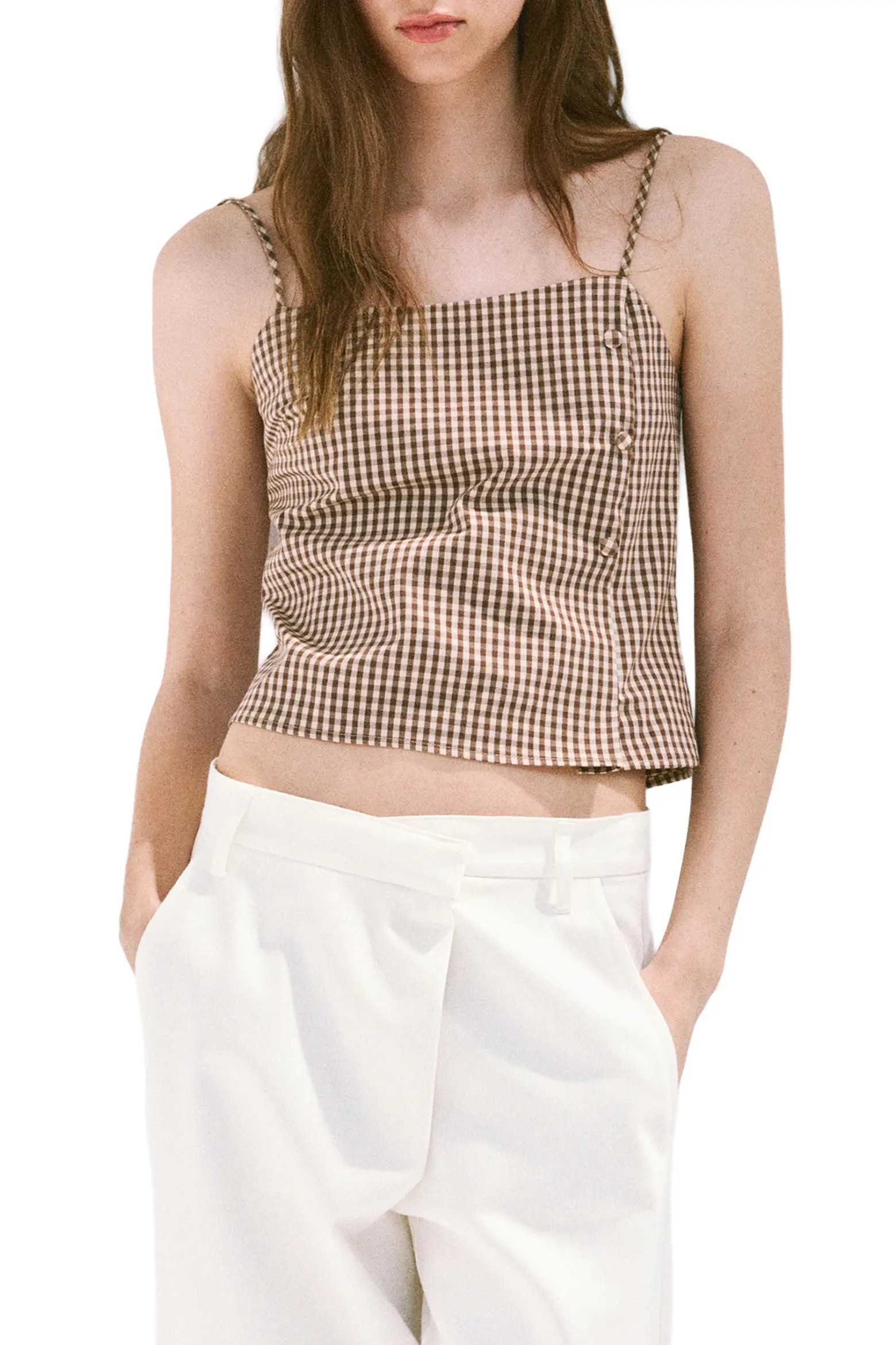 MANGO Gingham Print Crop Camisole (Women) | Nordstrom | Nordstrom