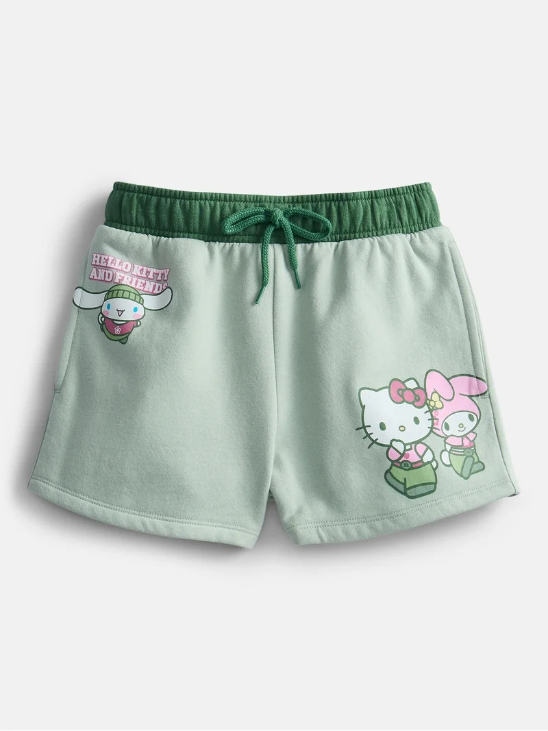 Hello Kitty and Friends Girls Graphic Fleece Shorts, Sizes 4-16 | Walmart (US)