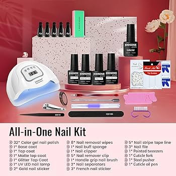 Amazon.com: JODSONE Gel Nail Polish Kit with U V Light 32 Colors Gel Polish Nail Kit Soak Off Gel... | Amazon (US)