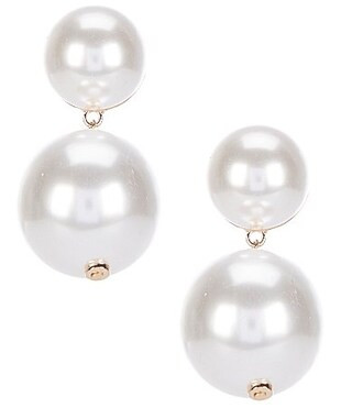 Anna Ava Oversized Double Pearls Statement Drop Earrings - Pearl | Dillard's