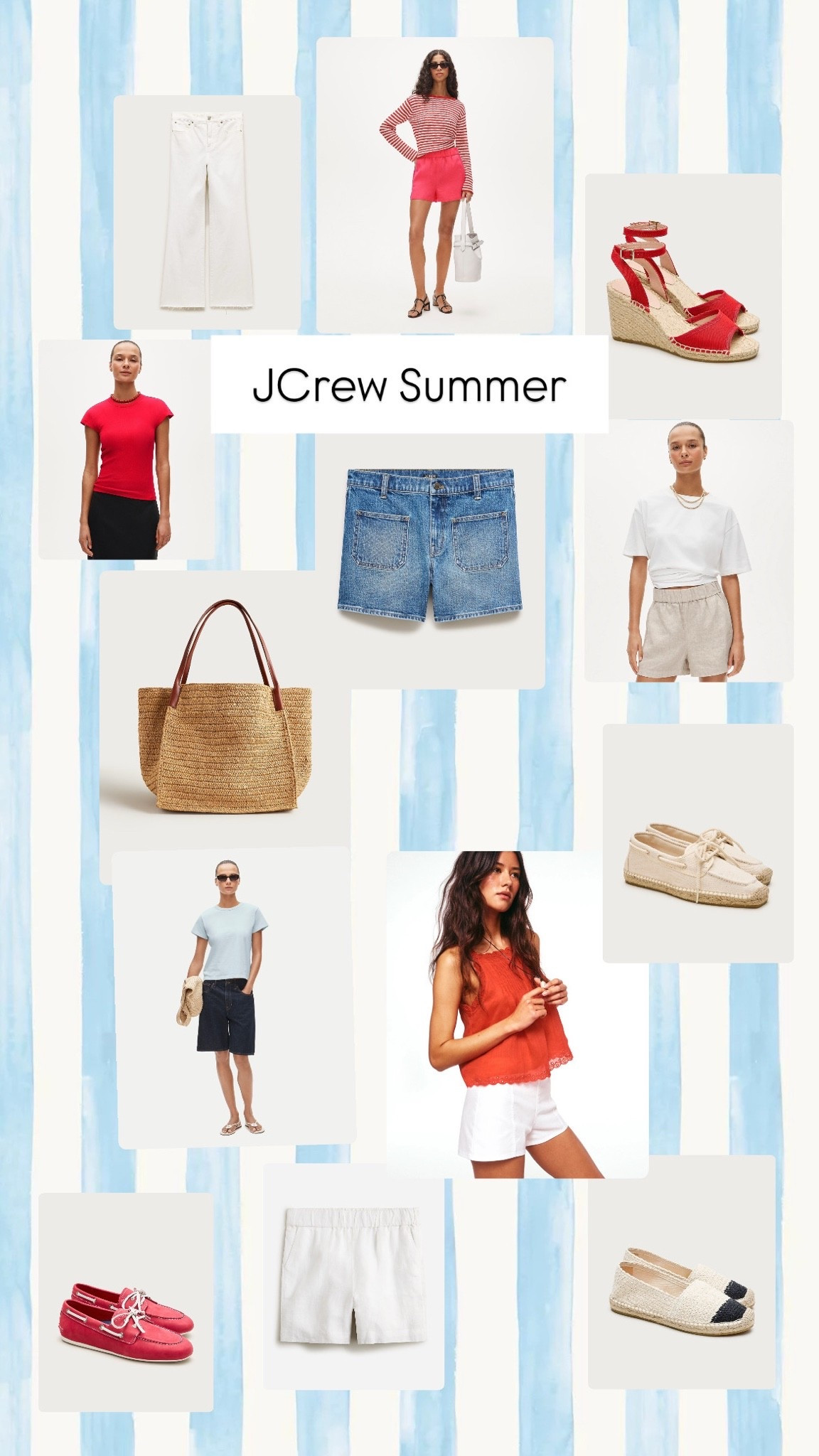 JCrew Summer essentials
Linen pull on shorts, red, white and blue, denim shorts, straw bag, the perfect espadrilles!
@jcrew #jcrew

#LTKootd #LTKOver40 #LTKmomlife