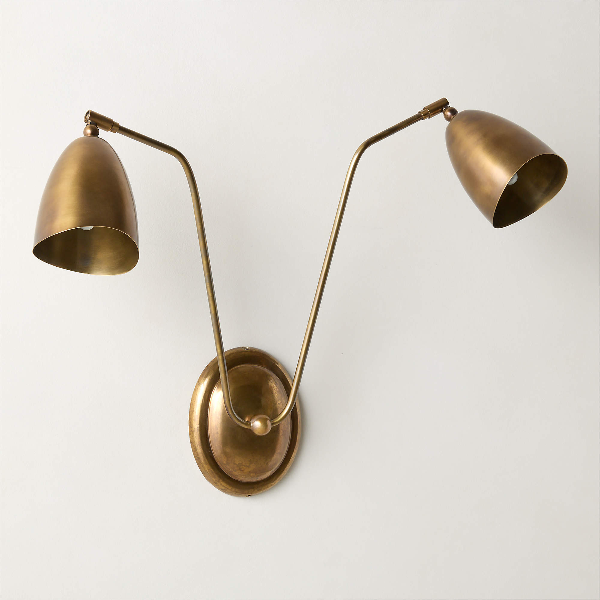 Forna 2-Light Aged Brass Wall Sconce + Reviews | CB2 | CB2
