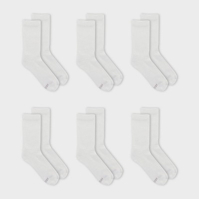 Fruit of the Loom Women's Cushioned 6pk Crew Athletic Socks - White 4-10 | Target