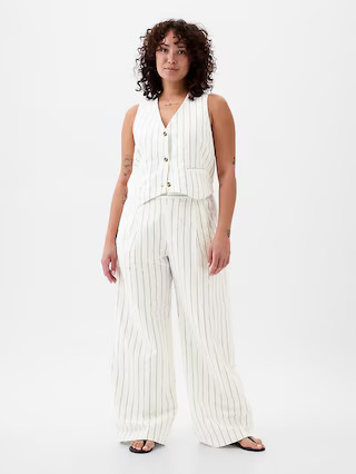 365 High Rise Linen-Cotton Trousers | Gap (US)