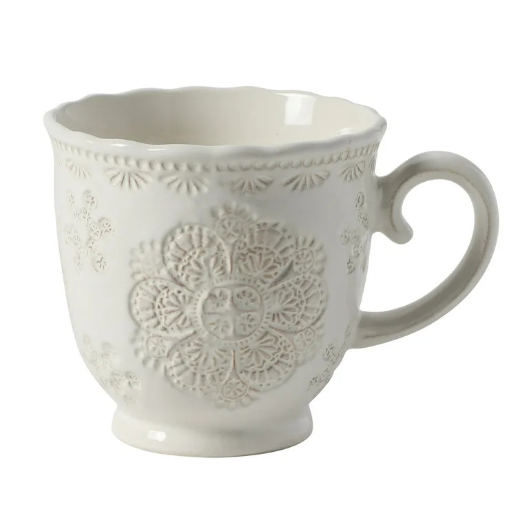The Pioneer Woman Vintage Lace Mug, White - Walmart.com | Walmart (US)