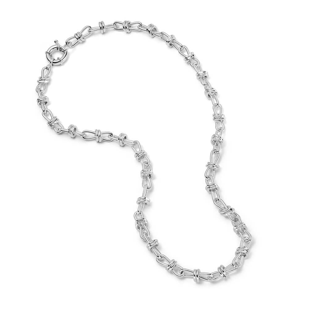 Polly Knot Chain Necklace Silver Plate | Daisy London Jewellery