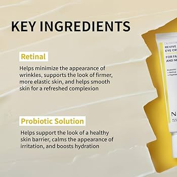 NIDA Revive Eye Cream For Face And Neck | Probiotic Solution, Retinal, Peptide | Wrinkles, Fine L... | Amazon (US)