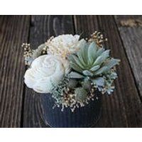 Small Floral Arrangement, Wedding Reception Centerpiece, Succulent, Sola Wood Flowers, Faux Flowers, Home Decor, Wedding Decor | Etsy (US)