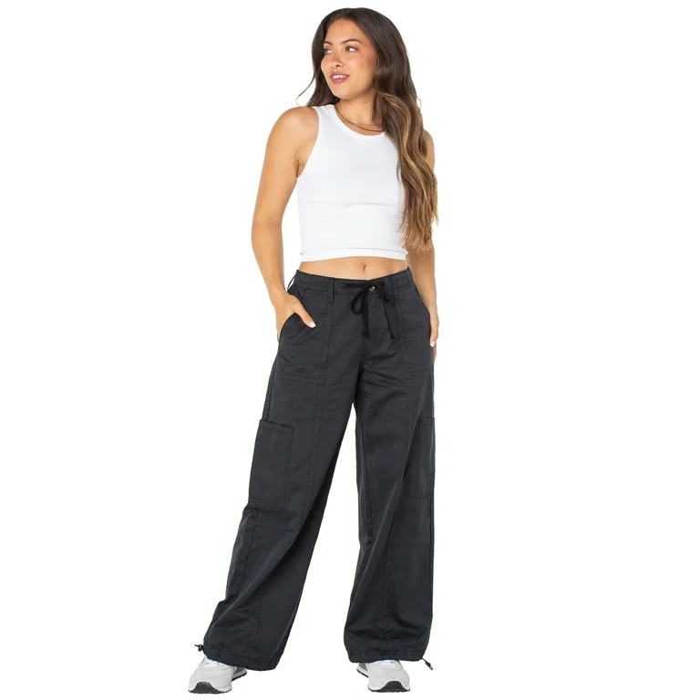 Celebrity Pink Women's and Women's Plus Wide Leg Parachute Pants, Sizes XS-3X | Walmart (US)