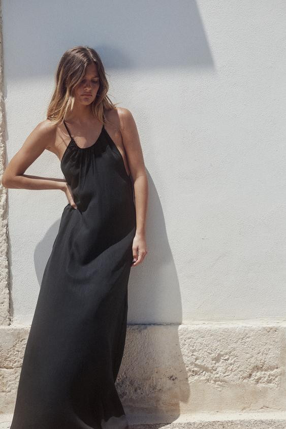 HALTERNECK DRESS WITH GATHERING | Zara UK