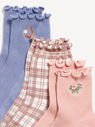 Ruffled Crew Sock 3-Pack for Women | Old Navy (US)