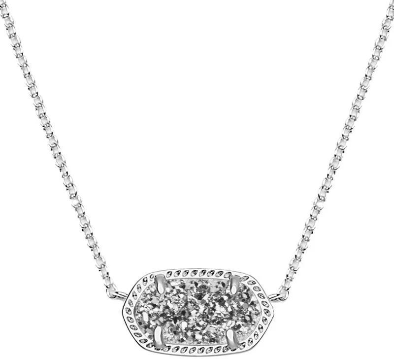 Elisa Rhodium Necklace - Platinum Drusy - 4217711238 | Walmart (US)