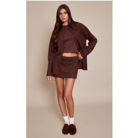 Dark Brown Super Soft Mid Rise Mini Skirt | PrettyLittleThing UK