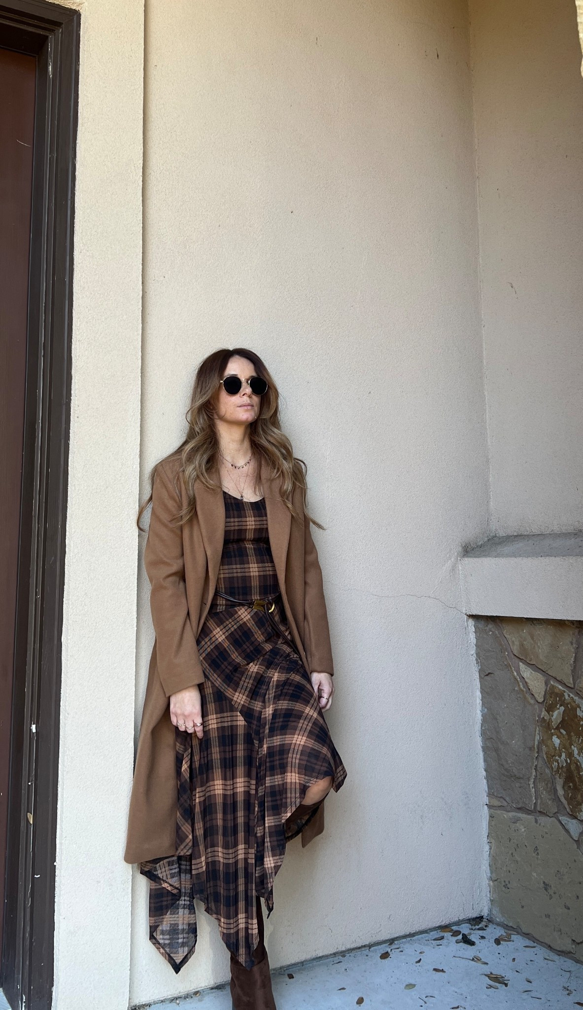 Trench coat for the holidays. Great for Christmas Eve service at church. Trending chocolate brown colors for the holidays. 

#LTKootd #LTKSeasonal #LTKHoliday