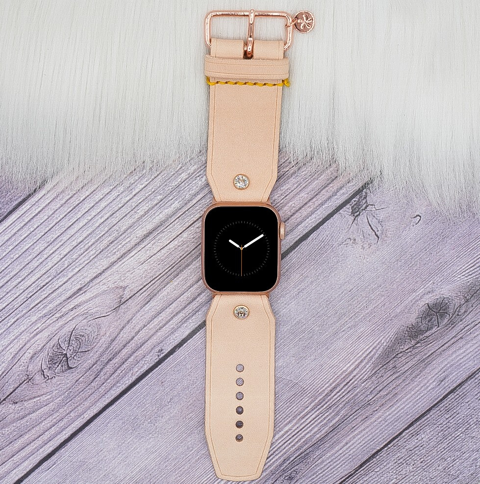 Sleek Sivella Band in Natural Vachetta Leather | Sparkl