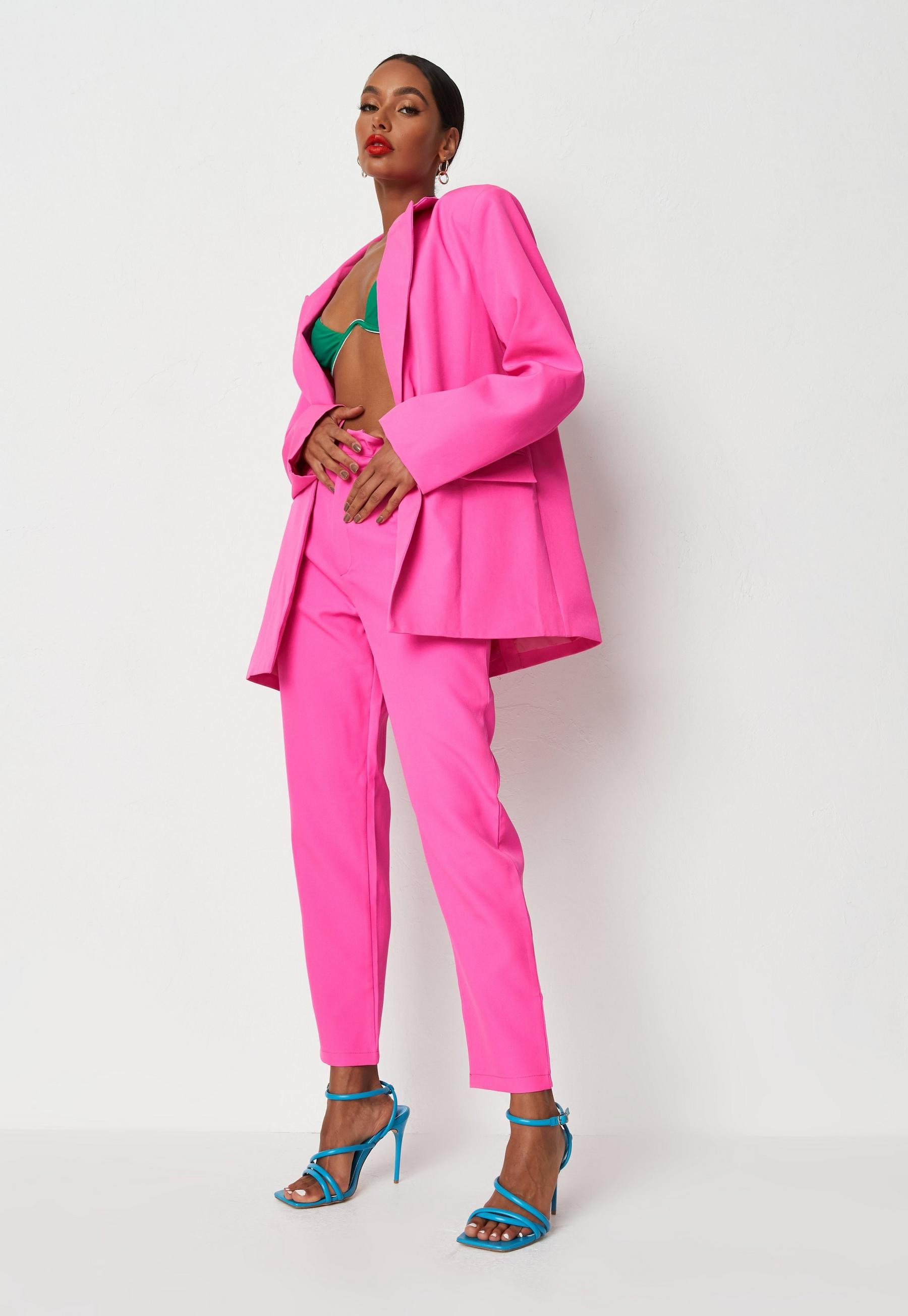 Neon Pink Co Ord Oversized Blazer | Missguided (UK & IE)