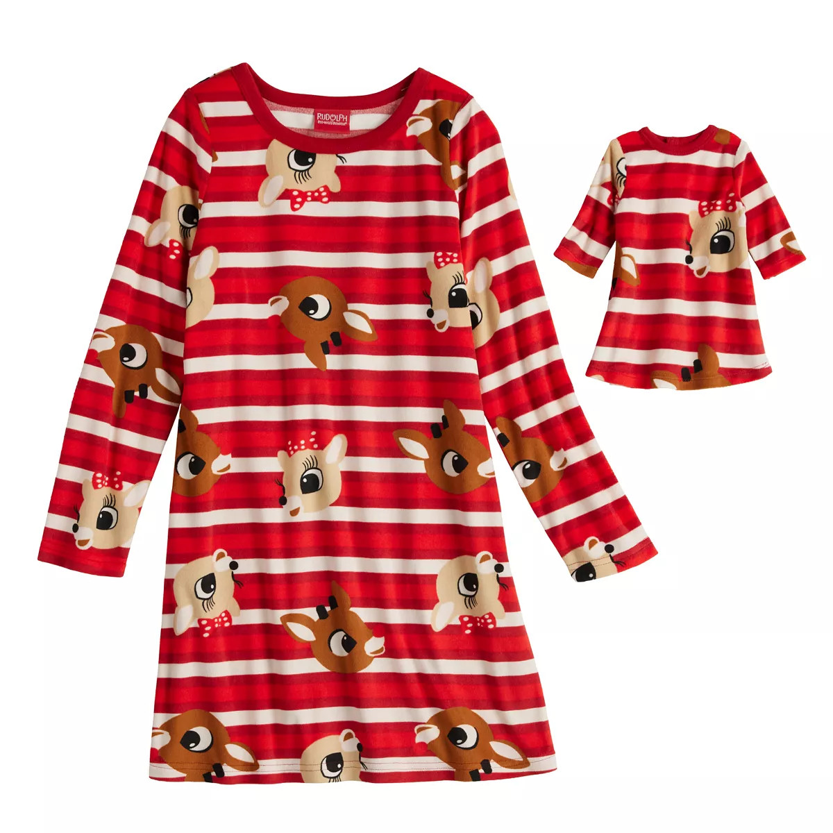 Girls 4-10 Jammies For Your Families® Rudolph The Red-Nosed Reindeer Nightgown & Matching Doll G... | Kohl's