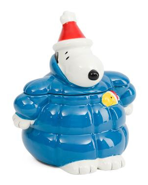 9x10 Snoopy Puffer Coat Figural Cookie Jar | Christmas In July | TJ Maxx | TJ Maxx