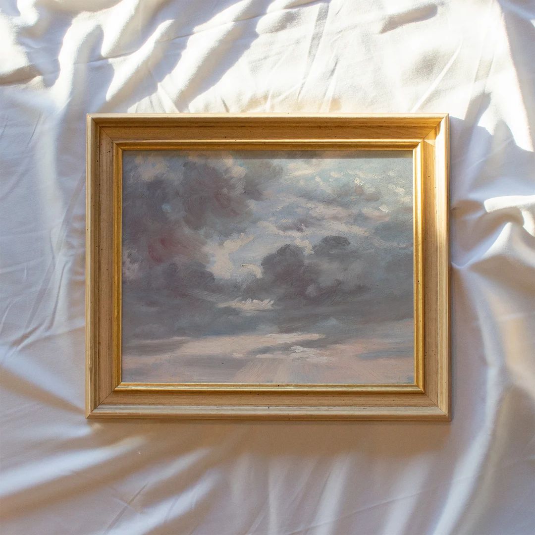 framed fine art print, vintage cloud painting, wall art prints, still life painting, antique clou... | Etsy (US)