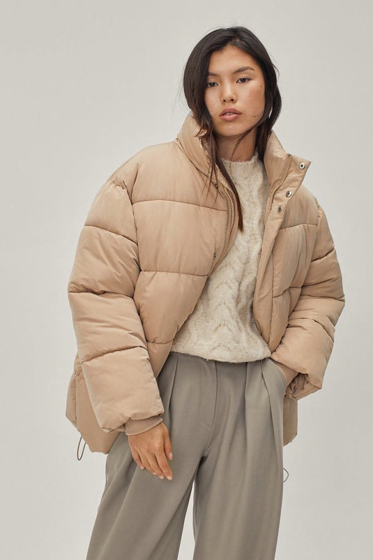 Oversized Zip Through Padded Jacket | Nasty Gal (US)