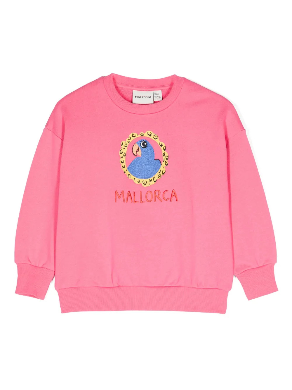 Mini Rodini Parrot-embroidered Sweatshirt | Pink | FARFETCH | Farfetch Global