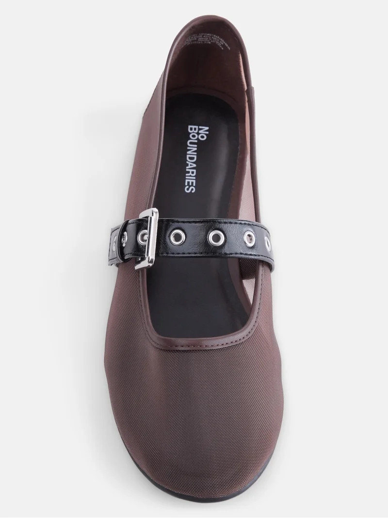 No Boundaries Women\u2019s Mesh Mary Jane Flats | Walmart (US)
