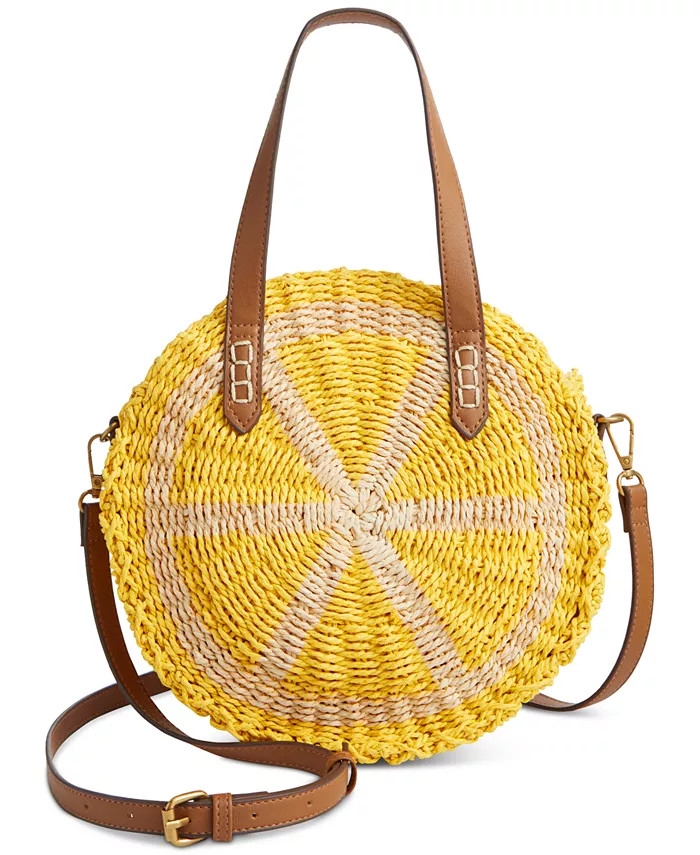 Style & Co
          
        
  
      
          Lemon Straw Small Round Crossbody, Created for... | Macy's