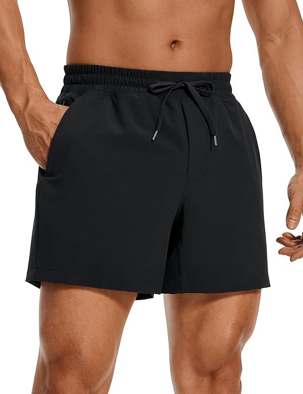 CRZ YOGA Men's Linerless Workout Shorts - 5'' Lightweight Quick Dry Running Sports Athletic Gym Shorts with Pockets | Amazon (US)