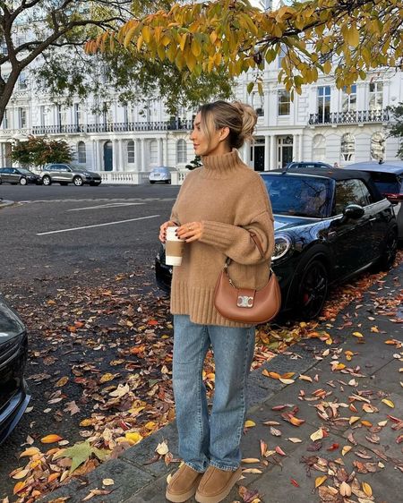 Cosy autumn outfit - tan brown chunky knit jumper, Céline Ava handbag, Levi’s jeans and Ugg tazz

#LTKstyletip #LTKSeasonal #LTKeurope