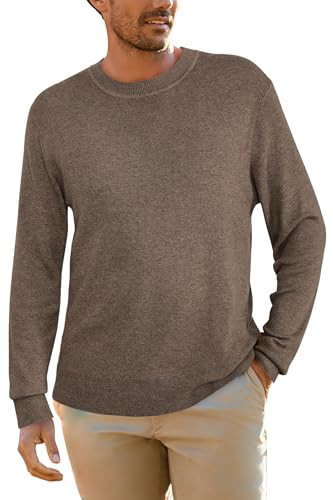 Arach&Cloz Mens Wool Blend Loose Fit Sweater Ultra Soft 2025 Spring Bottoming Crewneck Fashion Pullover | Amazon (US)