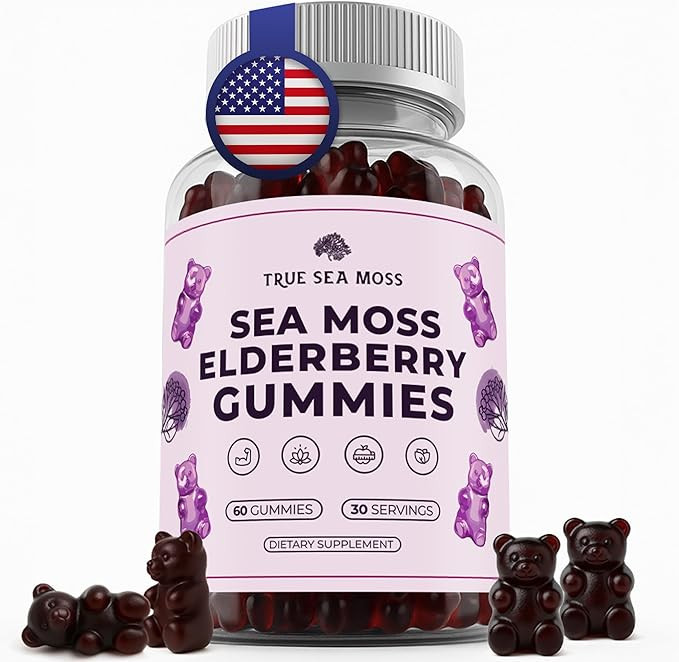 TrueSeaMoss Sea Moss Gummies with Elderberry, Burdock Root & Bladderwrack – for Adults & Kids 4... | Amazon (US)