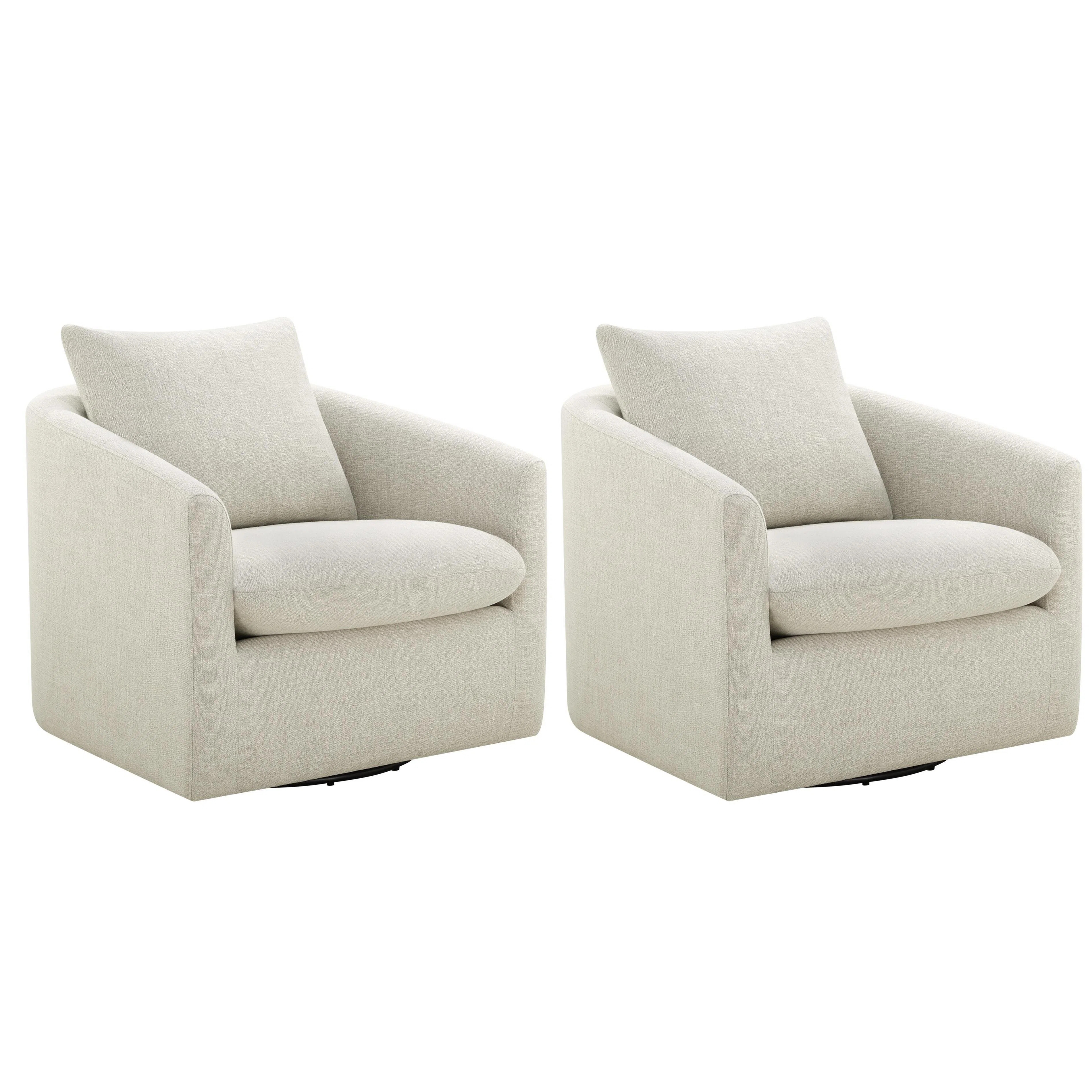 Menta Upholstered Swivel Accent Chair (Set of 2) | Wayfair North America