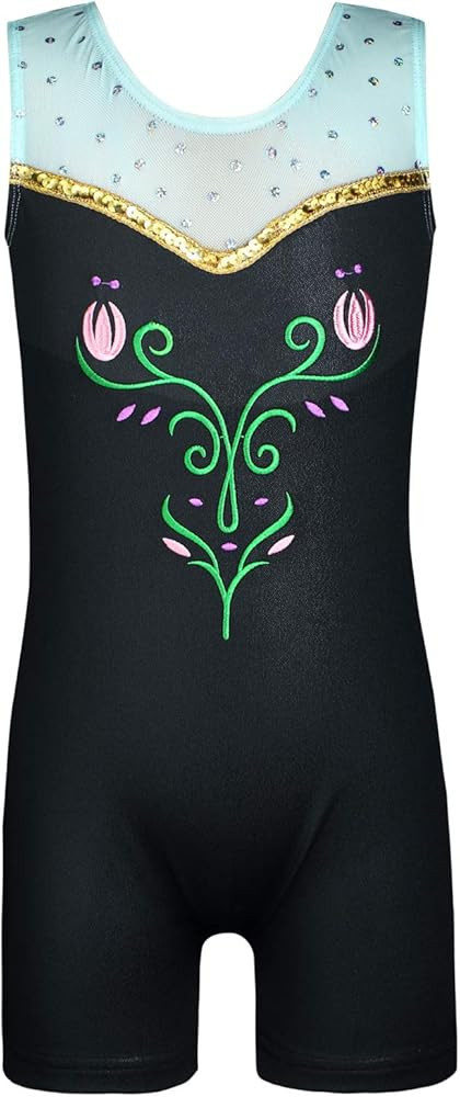 HOZIY Leotards for Girls Gymnastics Kids Children Biketard Snowflake Ribbon Blue Purple Hot Pink ... | Amazon (US)