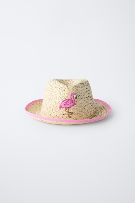 EMBROIDERED STRAW HAT | Zara US