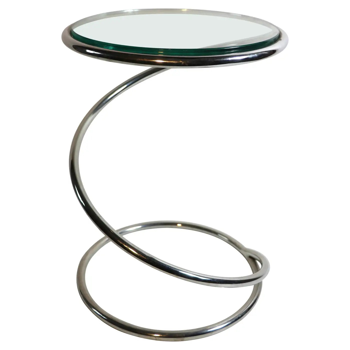 Chrome Spiral Coil Table by Pace | 1stDibs