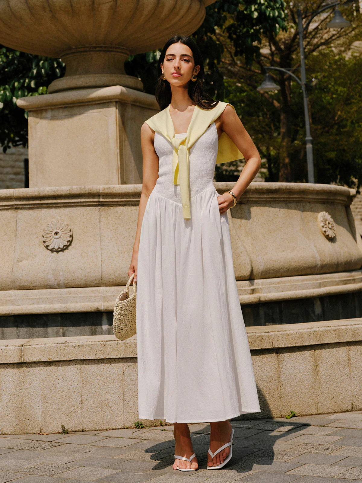 Cotton Pocket Detail Cami Dress | Commense