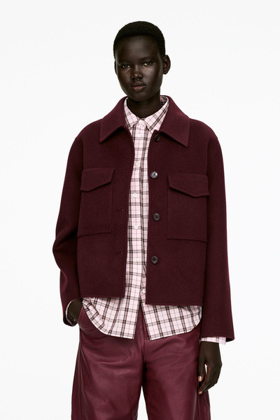 Double-Face Wool Overshirt – Burgundy – Women – ARKET EU | Arket EU