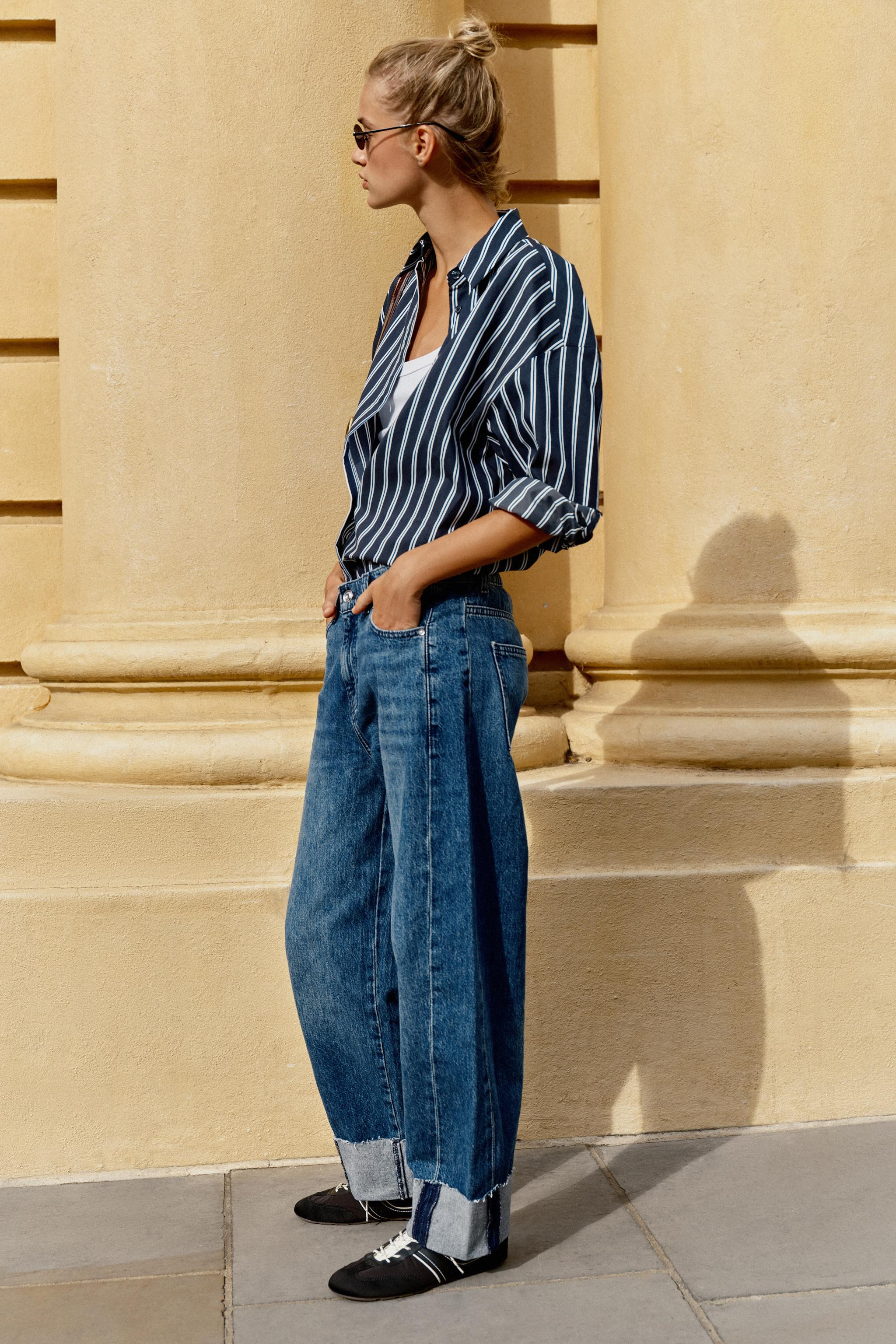 Z1975 MID-RISE BAGGY CUFFED JEANS | Zara US
