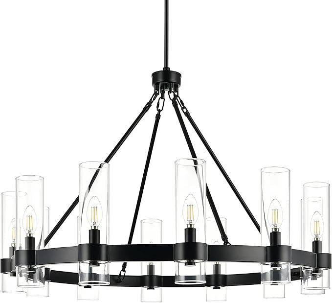 Linea di Liara Teramo Large Modern Farmhouse Chandelier Light Fixture Dining Room Lighting Fixtur... | Amazon (US)